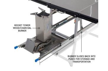 Image of Overland Vehicle Systems Komodo Camp Kitchen, Dual Grill, Skillet, Folding Shelves, Rocket Tower, 30100001