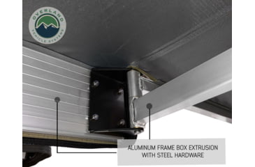 Image of Overland Vehicle Systems Nomadic 180 Awning w/ Bracket Kit and Extended Poles For Mid to High Roof Line Vans, Dark Gray, 19609908