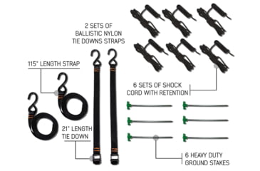 Image of Overland Vehicle Systems Nomadic 180 Awning w/ Bracket Kit and Extended Poles For Mid to High Roof Line Vans, Dark Gray, 19609908