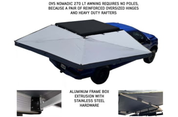 Image of Overland Vehicle Systems Nomadic 270 LT Awning - Passenger Side - Dark Gray Cover With Black Cover Universal, 19569907