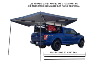 Image of Overland Vehicle Systems Nomadic 270 LT Awning - Passenger Side - Dark Gray Cover With Black Cover Universal, 19569907