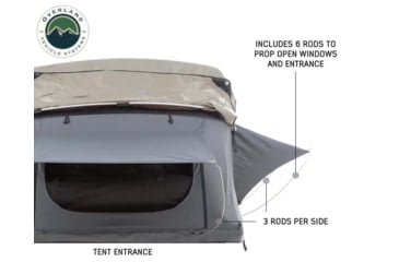 Image of Overland Vehicle Systems Nomadic 4 Extended Roof Top Tent, 4 Person, w/ Annex Base, Dark Gray/Green, 75 x 122 x 51 in, 18141936