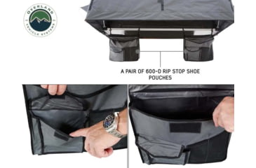 Image of Overland Vehicle Systems Nomadic 4 Extended Roof Top Tent, 4 Person, w/ Annex Base, Dark Gray/Green, 75 x 122 x 51 in, 18141936