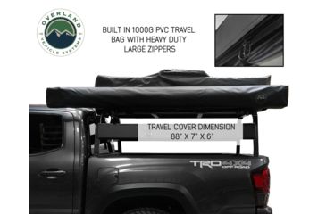 Image of Overland Vehicle Systems Nomadic Awning 270 Cover, Passenger Side, Dark Gray/Black, 240 x 157 x 88.5 in, 19529907