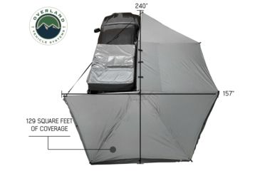 Image of Overland Vehicle Systems Nomadic Awning 270 Cover, Passenger Side, Dark Gray/Black, 240 x 157 x 88.5 in, 19529907