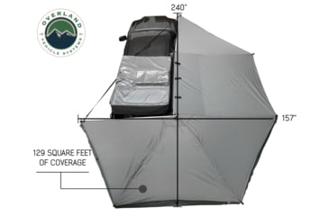 Image of Overland Vehicle Systems Nomadic Awning 270 Degree and Wall 1, 2, &amp; 3, w/Mounting Brackets, Passenger Side, Dark Gray, 19549907