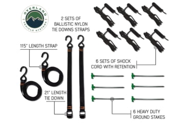 Image of Overland Vehicle Systems Nomadic Awning 270 Degree and Wall 1, 2, &amp; 3, w/Mounting Brackets, Passenger Side, Dark Gray, 19549907