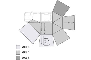 Image of Overland Vehicle Systems Nomadic Awning 270 Side Wall 1, Driver Side, Dark Gray, 18099909