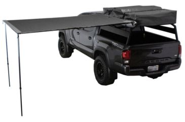 Image of Overland Vehicle Systems Nomadic Awning 6.0 Covered Shelter, 53 sq ft, 600D, Dark Gray/Black, 98.5 x 78.5 in, 18049909