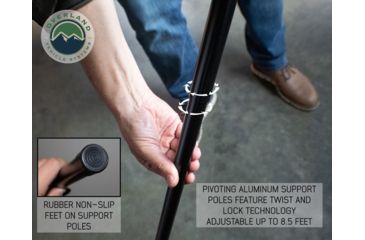 Image of Overland Vehicle Systems Nomadic Awning 8.0 Covered Shelter, 69 sq ft, 600D, Dark Gray/Black, 98.5 x 101.5 in, 18059909