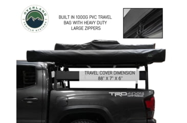 Image of Overland Vehicle Systems Nomadic Awning 8.0 Covered Shelter, 69 sq ft, 600D, Dark Gray/Black, 98.5 x 101.5 in, 18059909