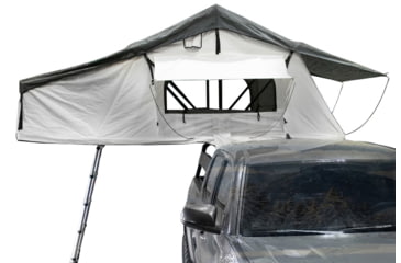 Image of Overland Vehicle Systems Nomadic Extended 3 Person Roof Top Tent w/Annex, Rain Fly Black Cover Arctic, Dark Gray/White, 18031926