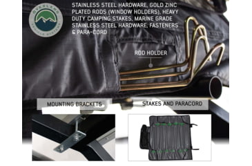 Image of Overland Vehicle Systems Nomadic Extended 3 Person Roof Top Tent w/Annex, Rain Fly Black Cover Arctic, Dark Gray/White, 18031926