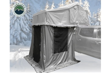 Image of Overland Vehicle Systems Nomadic Extended 3 Person Roof Top Tent w/Annex, Rain Fly Black Cover Arctic, Dark Gray/White, 18031926