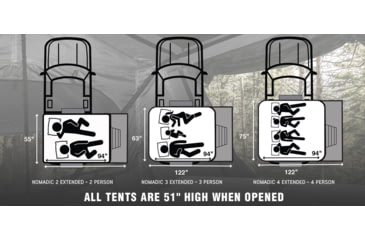 Image of Overland Vehicle Systems Nomadic Extended Roof Top Tent, 2plus Person, With Annex, Dark Gray/Green, 18021936
