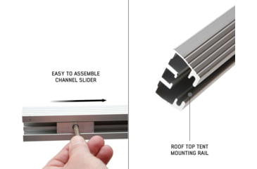 Image of Overland Vehicle Systems Nomadic Extended Roof Top Tent w/ Green Rain Fly and Black Cover - 2+ Person, 4 Season, Dark Gray/Green, 18129936