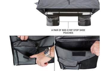 Image of Overland Vehicle Systems Nomadic Extended Roof Top Tent w/ Green Rain Fly and Black Cover - 2+ Person, 4 Season, Dark Gray/Green, 18129936