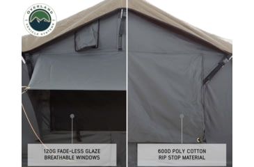 Image of Overland Vehicle Systems Nomadic Extended Roof Top Tent w/ Green Rain Fly and Black Cover - 3+ Person, 4 Season, Dark Gray/Green, 18139936