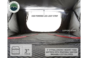 Image of Overland Vehicle Systems Nomadic Extended Roof Top Tent w/ Green Rain Fly and Black Cover - 3+ Person, 4 Season, Dark Gray/Green, 18139936