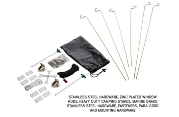 Image of Overland Vehicle Systems Nomadic Extended Roof Top Tent w/ Green Rain Fly and Black Cover - 4+ Person, 4 Season, Dark Gray/Green, 18149936