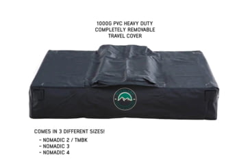 Image of Overland Vehicle Systems Nomadic Extended Roof Top Tent w/ Green Rain Fly and Black Cover - 4+ Person, 4 Season, Dark Gray/Green, 18149936