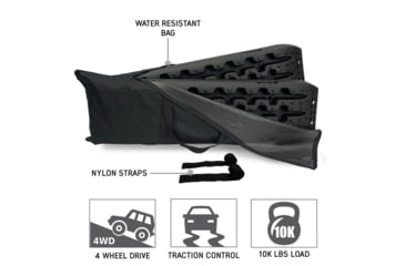 Image of Overland Vehicle Systems Recovery Ramp With Pull Strap and Storage Bag, Black/Gray, Universal, 19169910