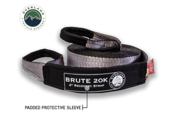 Image of Overland Vehicle Systems Tow Strap, 20000 lbs, 2in x 30ft, Black, 19059916