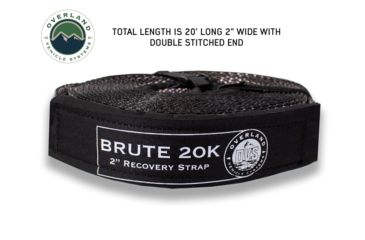 Image of Overland Vehicle Systems Tow Strap, 20000 lbs, 2in x 30ft, Black, 19059916