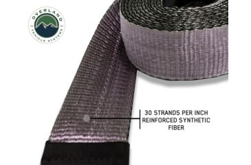 Image of Overland Vehicle Systems Tow Strap, 20000 lbs, 2in x 30ft, Black, 19059916