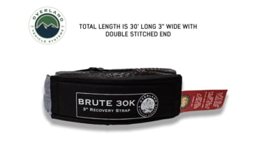 Image of Overland Vehicle Systems Tow Strap, 30000 lbs, 3in x 30ft, Black, 19069916