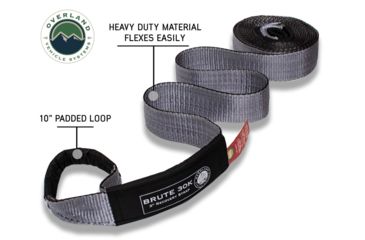 Image of Overland Vehicle Systems Tow Strap, 30000 lbs, 3in x 30ft, Black, 19069916