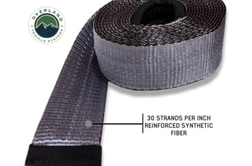 Image of Overland Vehicle Systems Tow Strap, 30000 lbs, 3in x 30ft, Black, 19069916