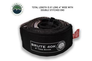 Image of Overland Vehicle Systems Tow Strap, 40000 lbs, 4in x 8ft, Black, 19079916