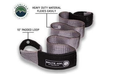 Image of Overland Vehicle Systems Tow Strap, 40000 lbs, 4in x 8ft, Black, 19079916