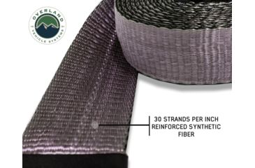 Image of Overland Vehicle Systems Tow Strap, 40000 lbs, 4in x 8ft, Black, 19079916
