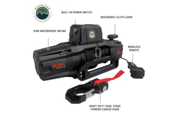 Image of Overland Vehicle Systems Winch w/ Synthetic Rope &amp; Wireless Remote, 12.0 Winch, 19129901