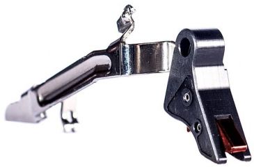 Image of Overwatch Precision DAT Trigger for .45 ACP, 10mm Auto, Gunmetal Gray/Bright Red Safety, 26296