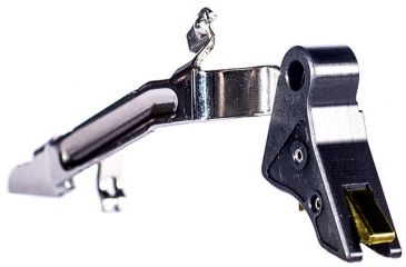 Image of Overwatch Precision DAT Trigger for .45 ACP, 10mm Auto, Gunmetal Gray/Burned Gold Safety, 26295
