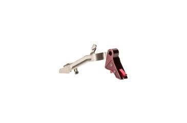 Image of Overwatch Precision DAT Trigger for .45 ACP, 10mm Auto, Black Cherry Shoe/Bright Red Safety, 26246