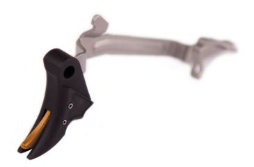 Image of Overwatch Precision Falx Trigger for Glock 42, Flat, Hard Coat Anodized, Black/Gold, 27525