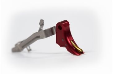 Image of Overwatch Precision Falx Trigger, Bright Red Shoe/Burned Gold Safety, Glock 43, 28565