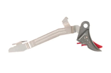 Image of Overwatch Precision Falx Trigger for Glock 42, Flat, Hard Coat Anodized, Gun Metal Gray/Red, 27596