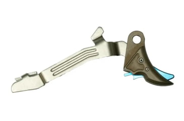 Image of Overwatch Precision Falx Trigger for Glock 19X, Flat, Hard Coat Anodized, FDE/Blue, 257F7