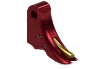 Image of Overwatch Precision Falx Trigger Shoe Only, Bright Red Shoe/Burned Gold Safety, Glock Handguns, 20565