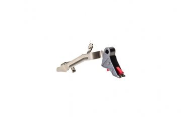 Image of Overwatch Precision TAC Pistol Trigger, .45 ACP, 10mm Auto, Flat, Type III Hard Anodized, Gun Metal Gray/Red, 26396