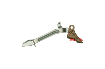 Image of Overwatch Precision TAC Pistol Trigger, .45 ACP, 10mm Auto, Flat, Type III Hard Anodized, FDE/Red, 263F6
