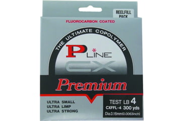 Image of P-Line Cx Premium Fluorocarbon-Coated Mono Filler Spool, Clear Fluorescent, 4lb 300Yd, CXFFL-4