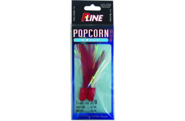Image of P-Line Popcorn Krill Rig, 2-Hook, 5/0, Pink Head Pink / White Feathers, PPK5/0-P/W