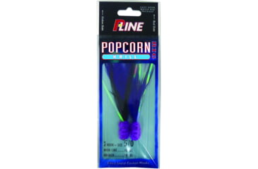 Image of P-Line Popcorn Krill Rig, 2-Hook, 5/0, Purple Head Purple / Black Feathers, PPK5/0-PU/PUB