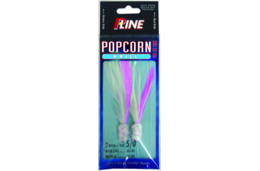 Image of P-Line Popcorn Krill Rig, 2-Hook, 5/0, Red Head Red / White Feathers, PPK5/0-R/RW